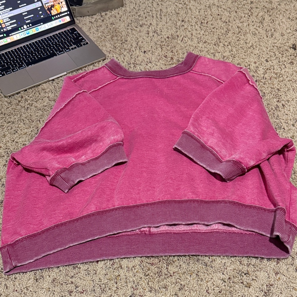 We The Free Fuchsia short sleeve Sweatshirt
